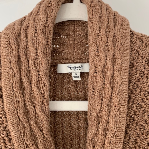 MADEWELL Shawl Collar Snap Cardigan Sweater Tan - Picture 2 of 9
